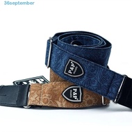 SEPTEMBER Guitar Strap, Adjustable Vintage Electric Guitar Belts, Universal Embossed Widening Folk Guitar Acoustic Guitar Strap Music Hobby