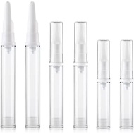 Qeuly 6 Pack Airless Pump Jars Travel Foundation Container, Travel Size Eye Cream Dispenser Empty Re