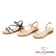 [CUMAR] Unlined Diamond Strip Wedge Sandals 725-024