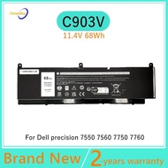C903V Laptop battery For Dell precision 7760 7550 7560 7750 CR72X 17C06 447VR 11.4V 68Wh