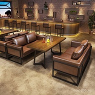 Qingba Sofa Industrial Style Factory Price Booth Source BBQ Restaurant Western Food Manufacturer Dir