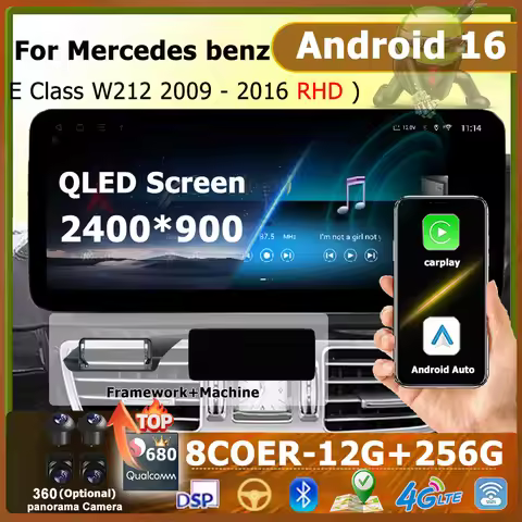 Car Radio Multimedia Player Stereo GPS Navigation For Mercedes Benz E Class W212 2009 - 2016 RHD And