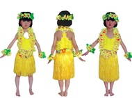 6Pcs/Set Girls 30Cm 40Cm Double Decker Thickening Hawaiian Hula Skirt Suit Children Dance Grass Dress Hawaii Beach Festive