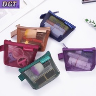 DGT Stereoscopic Triangle Mesh Coin Pouch Key Bag Earphone Bag Coin Pouch Transparent Storage Bag B5
