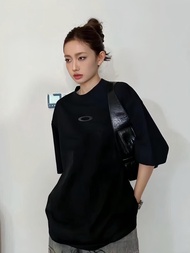 เสื้อยืดคอกลมแขนสั้นลายถักสไตล์ย้อนยุคสไตล์ฝรั่งเศส Oakley Paris Classic Cotton 260 กรัม เสื้อยืดคอก