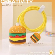 Set of Cover Case Protector Adapter Charger Head & Spiral Charger Cable for Iphone Ipad 18w & 20w