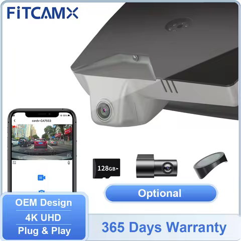 1 or 2 Channels FITCAMX Car Dashcam Recording with Night Vision, 4K Driving Camera DVR for Genesis G