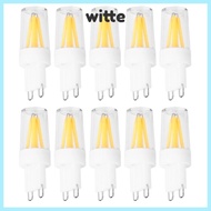 WITTE 10pcs G9 Light Bulb, 2W AC220V G9 LED Bulb, Easy Warm White COB Filament G9 Base Bulb Wall Lam
