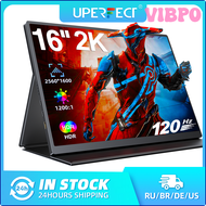 VIBPO UPERFECT 16" 2K Portable Monitor 2560*1600 16:10 100%sRGB 500Cd/m² 120Hz Gaming Display For Xbox PS5 Switch Laptop Mac Phone IOJOA