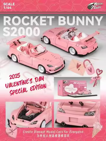 MT 1:64 S2000 Rocket Bunny 2025 Valentine's Day Edition Alloy car model