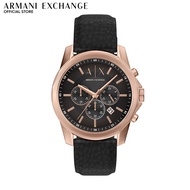 Armani Exchange Men's Analog Watch ( AX1769 ) - Quartz, Rose Gold Case, Round Dial, 22 MM Black Rubb