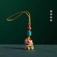 Mobile Phone Chain Pendant Sand Gold Copper Pixiu Tiger Head Bell Cat U Disk Pendant Men Women Swall