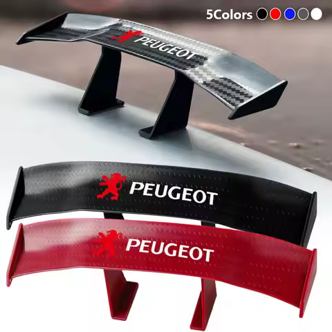 Car mini spoiler Tail Wing Carbon Fiber Look Tail Wings Model Decoration For Peugeot 407 3008 508 20