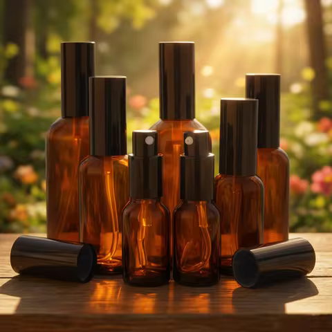 10/20/30Pcs 10ml 15ml 20ml 30ml 50ml 100ml Glass Spray Bottle Amber Brown Lotion Pump Bottle Travel 