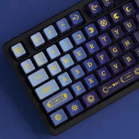 STAR-MOON Keycaps 5-sided Dye Sub pbt PC OEM Profile Pudding Backlit Keycaps For Gaming Mechanical K