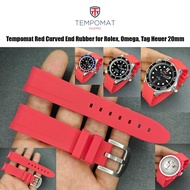 สายนาฬิกา สายยาง overwrist tempomat curvend end rubber strap for rolex omega tag heuer 20mm