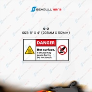 Hot Surface Caution Danger Warning Sign Do Not Touch Burn Hazard Safety Signage Sticker