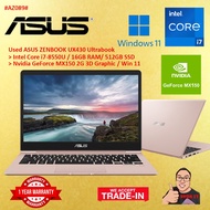 #AZ089 USED ASUS ZENBOOK UX430 Performance Ultrabook intel i7-8550U 16GB 512GB SSD Nvidia MX150 2G G