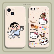 IPhone case with shin hello kitty doraemon print