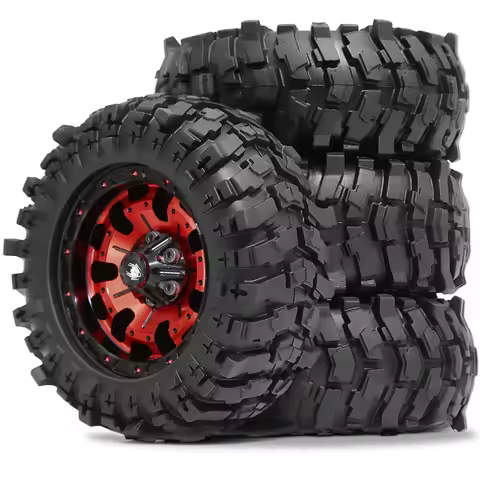 Metal 1.9" Beadlock Wheels and Tires OD88MM 4PCS for /12 Crawler Car MJX H12Y+ MN-128 MN-82S LC79 MN