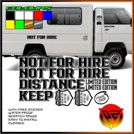 Multicab Standard marking Sticker Decals Set (CAPACITY, NOT FOR HIRE, KEEP DISTANCE)cut-out vinyl B2