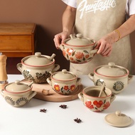 Ceramic Lard Jar Household Kitchen Salt Jar Chili Oil Jar Double Ear with Handle Seasoning Jar Cooke