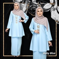 BAJU KURUNG RIAU MODEN BASIC BRIDESMAID KURUNG PLUS SIZE BAJU RAYA 2024 LIMAU Mustard Black Baby Blue Olive Navy Red