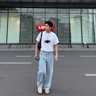 FADED BLUE WIDE STRAIGHT JEANS WHOSE - Wide fit STRAIGHT leg jeans Whose Studio