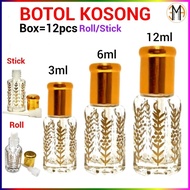 3ML/6ML/12ML EMPTY PERFUME BOTTLE ROLLER/STICKS