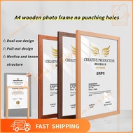 Solid Wood Picture Frame Wall Hanging No Drilling A3 Frame