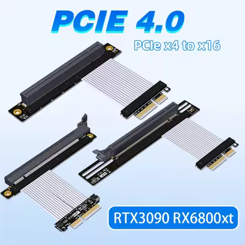 PCI Express 4.0 X4 To X16 RTX3090 RX6800xt Graphics Card Extension Riser Cable PCIe PCI-E 4x To 16x 