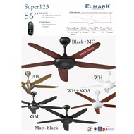 Elmark Ceiling Fan Elmark SUPER 123 Remote Control 56 inches AC Motor 5 Blade Ceiling Fan