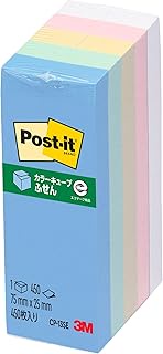 Post-it Sticky Notes Super Value Sticky Notes Cube, Pastel Color, 3.0 x 1.0 inches (75 x 25 mm), 450