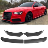 4PCS Front Bumper Lip Spoiler Side Splitter Chin Body Kit For Audi A3 A4 A5 A7 A8 B7 B8 Q7 RS5 RS6 R