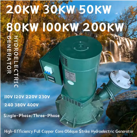 100KW 220V Single-Phase 380V Three-Phase Angled-Blade Hydraulic Generator 400V 200KW Hydraulic Gener