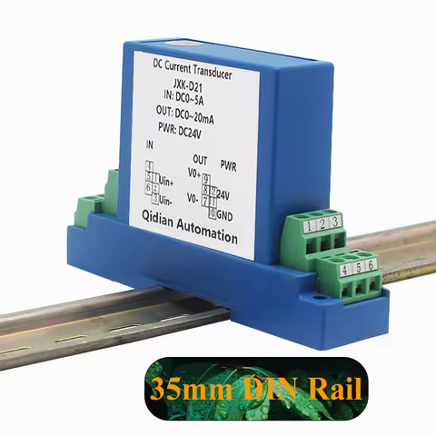AC DC 0-10A 0-5A 0-3A 0-1A Current Sensor DC24V 4-20mA 0-10V 0-5V RS485 35mm Din Rail Hall Effect Cu