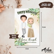 [100PCS] THANK YOU CARD WEDDING - SOUVENIR GREETING CARD SCR 09