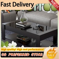 Modern Tea Table, Black Coffee Table Glass Economic Living Room Table , Small Household, Rectangular