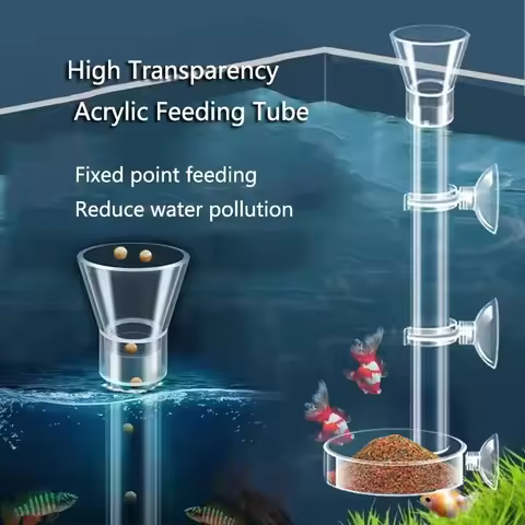 Acrylic Aquarium Feeder Tube Dish Transparent Fish Tank Shrimp Snail Shrimp Food Feeder Bowl Aquariu