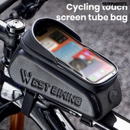 [SM]Bicycle Front Frame Bag with Zipper Large Capacity Waterproof Touch Screen Phone Case MTB Road Bike Bag