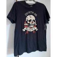 Ed Hardy 100% Cotton Death Or Glory Men Women Same Style Printed T-Shirt Trendy Tops Ready Stock