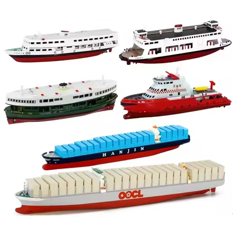 1/400 Ship Model Ornaments Container Ferry Fire Ship Model Tugboat Offshore Work Ship Alloy Simulati