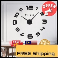 [Local Seller] 3D DIY Numbers Wall Clock Modern Design Frameless Living Room Bedroom House Decoration