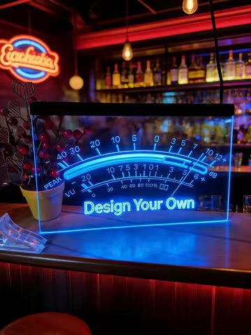 VU Meter Peak dB Amplifier Speaker Amplify Design Your Own Custom Dual Color Multi Neon Light Sign W