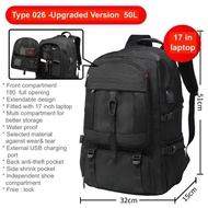 【Stok】40-80L travel bag pack expandable waterproof Reka Bentuk Ergonomik with shoe compartment 15.6/