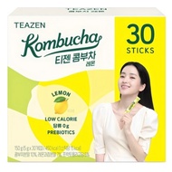 TEAZEN Kombucha Lemon | Low Calorie Probiotic Tea | 0g Sugar, 15kcal | 30 Sticks | Korean Bestseller