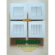 SCHNEIDER VIVACE SERIES FLUSH SWITCH (WHITE) - 1 GANG / 2 GANG / 3 GANG / 4 GANG / 1 WAY / 2 WAY