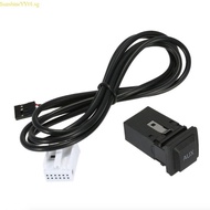 SUN Car AUX Switch Interface Adapter In Socket With Cable Harness For  Jetta Golf