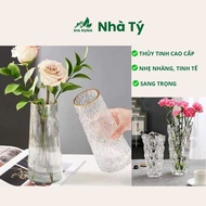 Flower Vase, Crystal Flower Vase With Gold Edge Luxurious Vase Decoration Living Room Flower Arrangement Nordic Style