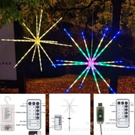 Solar Meteor Shower Lantern Christmas Fireworks Lights Flowing Water Lights Star Decoration LED Fire